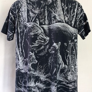 Vtg 90s Elephant T-Shirt Black L Animal Nature Wildlife Zooper
