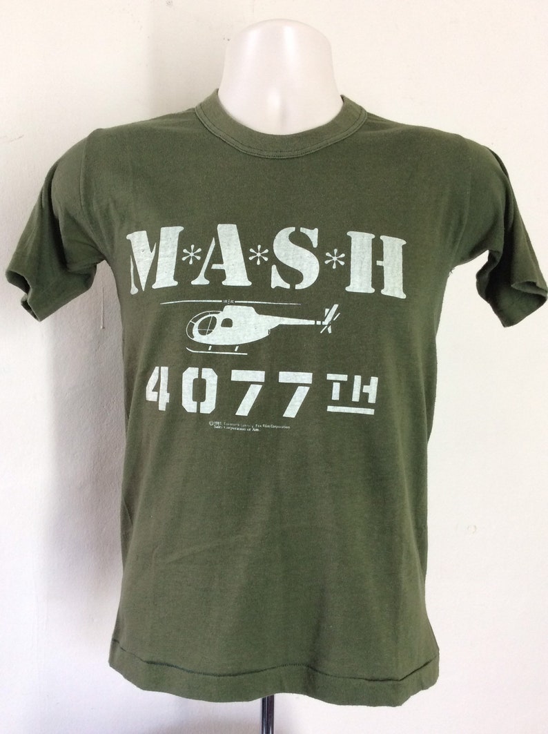 Vtg 1981 MASH 4077th T-shirt Green XS/S 80s 50/50 Movie TV - Etsy