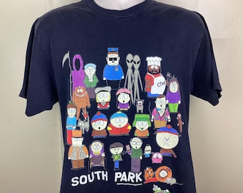 Vintage South Park T Shirt Mens Size XL White Y2K Happy Holidays