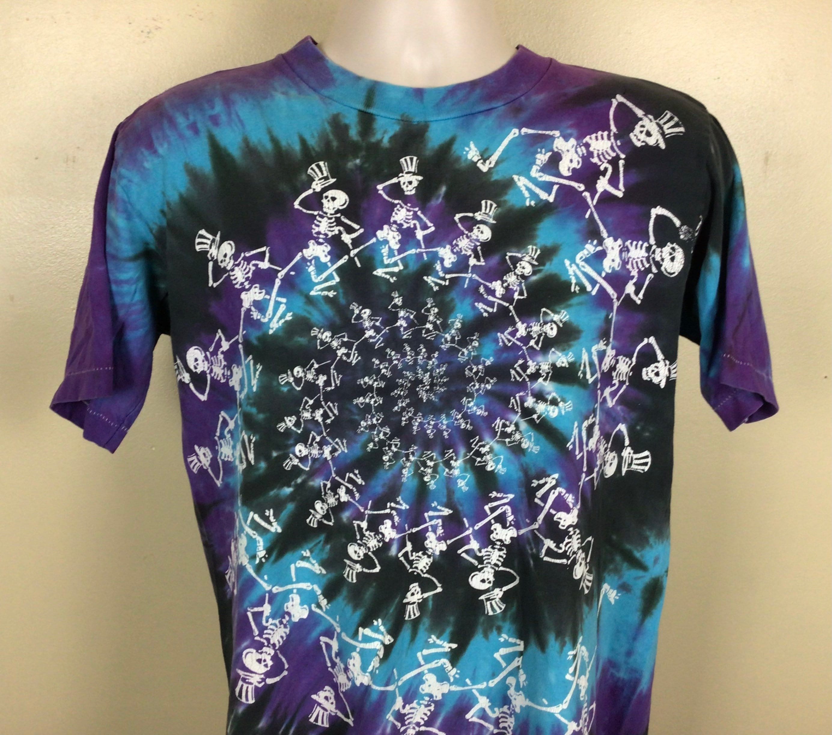 Vtg 1990 Liquid Blue Grateful Dead Dancing Skeletons T-shirt