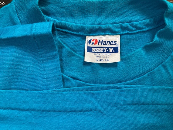 80s 90s usa製 Hanes マーブリング Tシャツ ブルー toro 90s HANES USA製 誰やねん○○○○TEE