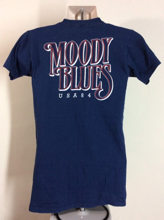 Vtg 1984 Moody Blues Concert T-Shirt Blue S/M 80s… - image 3