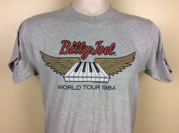 Vtg 1984 Billy Joel Keeping the Faith Concert T-shirt Heather Gray 