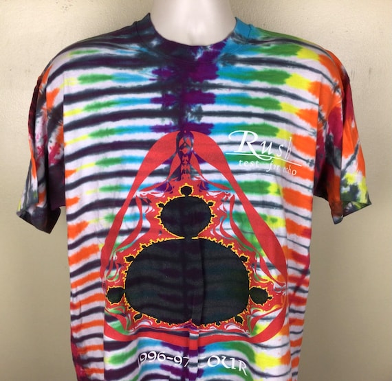 Vtg 1996 Rush Test for Echo Concert T-shirt Rainbow Tie Dye XL 90s  