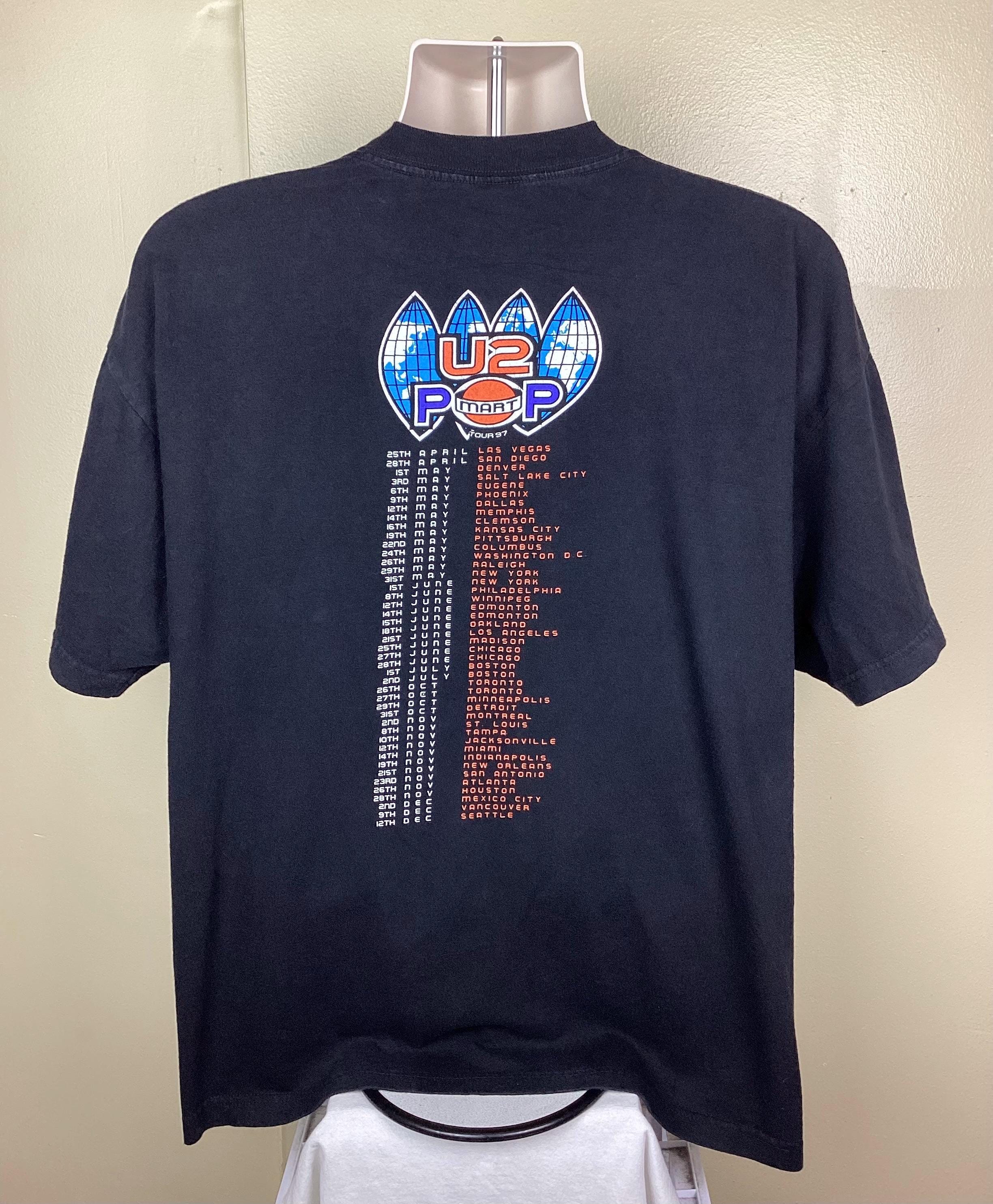 Vtg 1997 U2 Pop Mart Concert T-shirt Black XL 90s Rock Band - Etsy