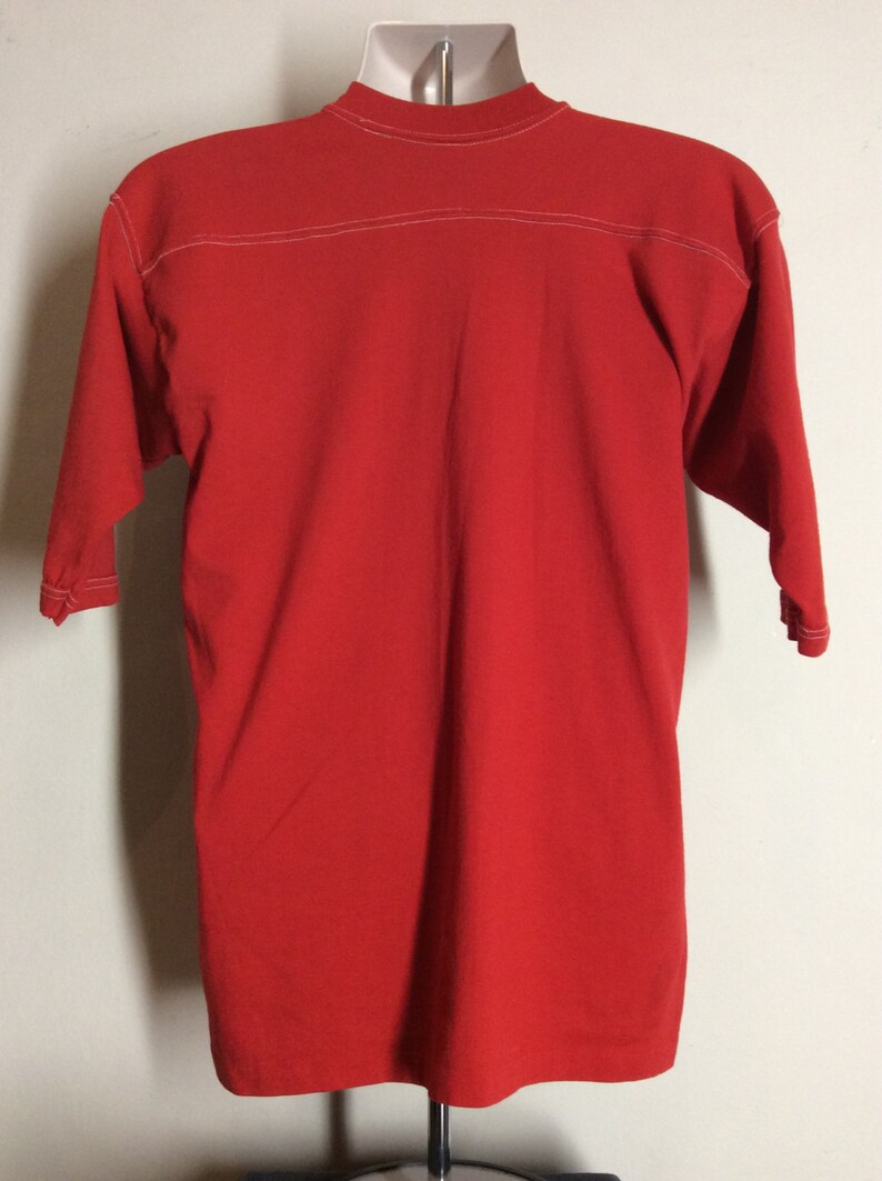 Vtg 70s 80s Crash Craddock Jersey Style T-Shirt Red M/L Country Rock Rockabilly Music image 3