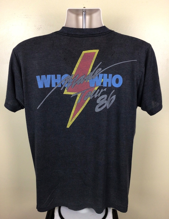 Vtg 1986 AC/DC Who Made Who Concert T-Shirt Black… - image 4