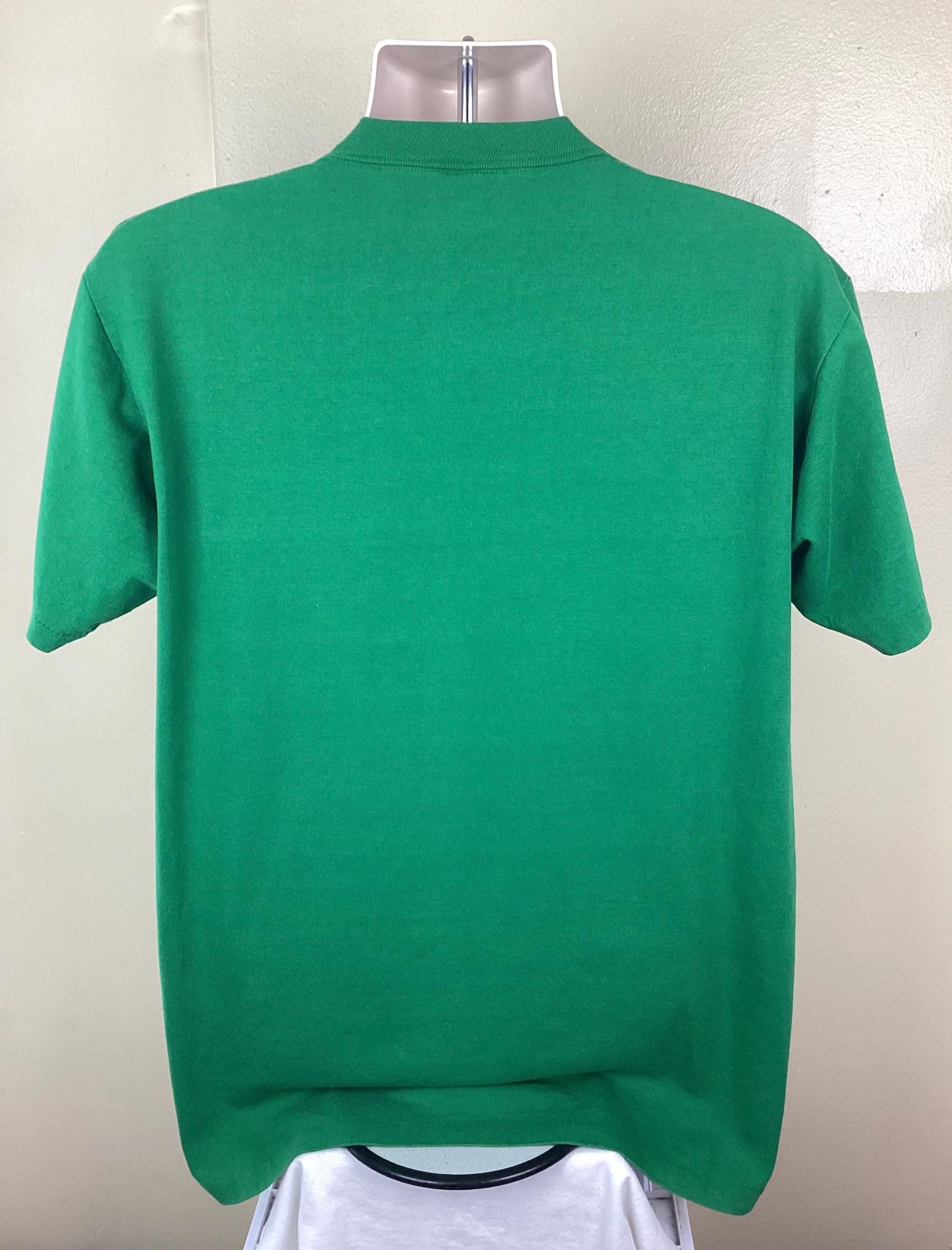 Vtg 70s Russell Athletic Plain Green T-shirt L Blank 50/50 Single