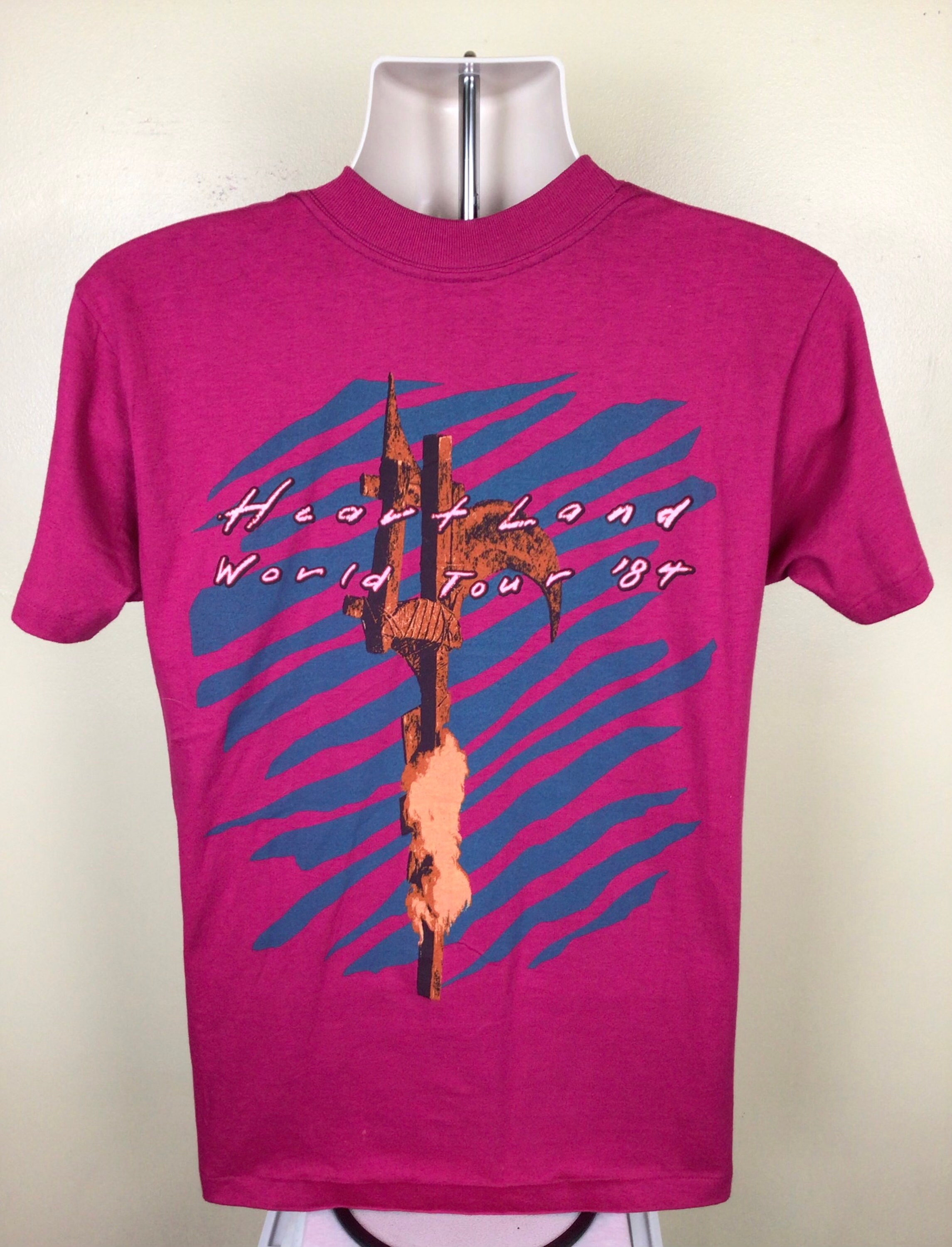 Vtg 1984 Real Life Concert T-shirt Pink M 80s New Wave Rock Band