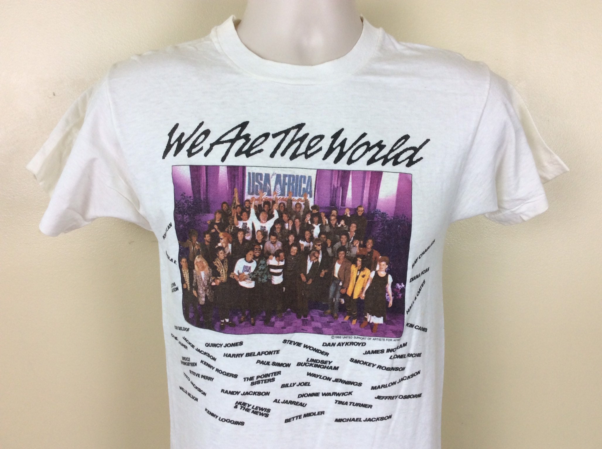Vtg 1985 We Are the World T-shirt 80s Africa Michael Jackson Vtg 1985 We Are the World T-shirt 80s Africa Michael Jackson