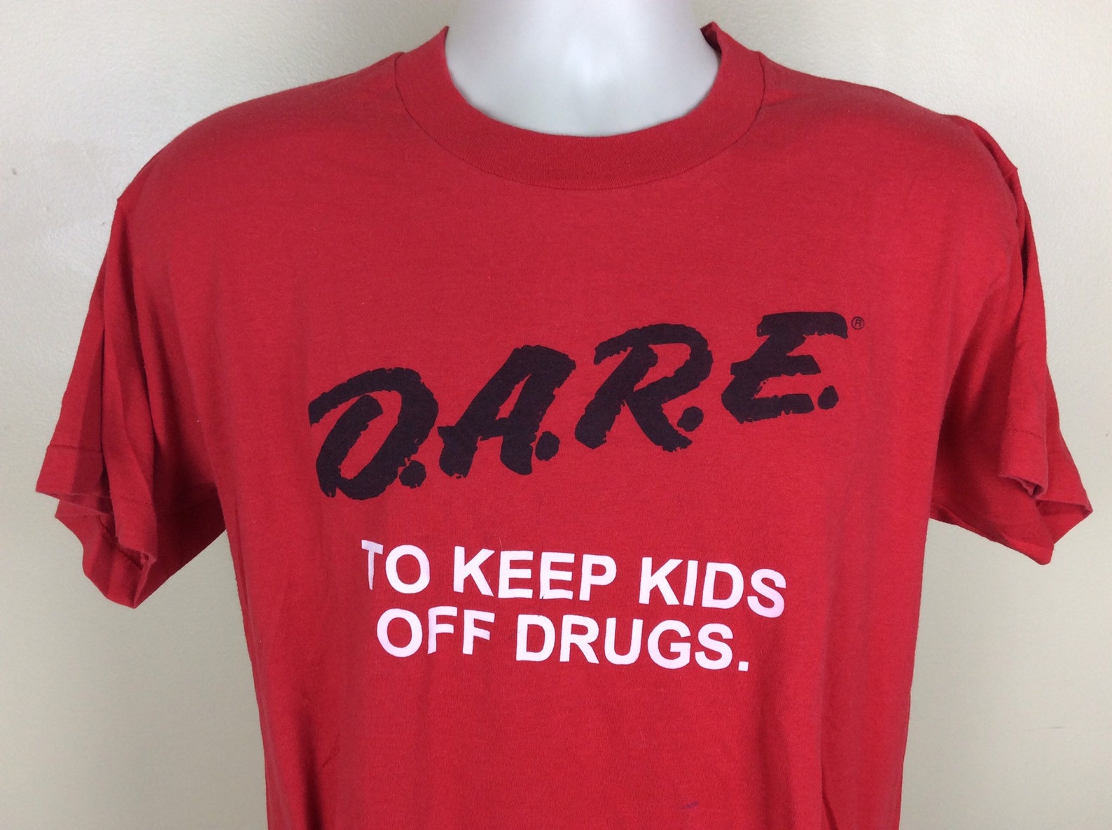 Vtg 80s D.A.R.E. To Keep Kids Off Drugs T-Shirt Red L Screen | Etsy