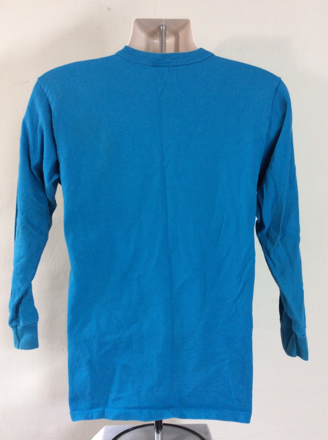 Vtg 90s Champion Logo Long Sleeve T-Shirt Turquoise S/M Made | Etsy