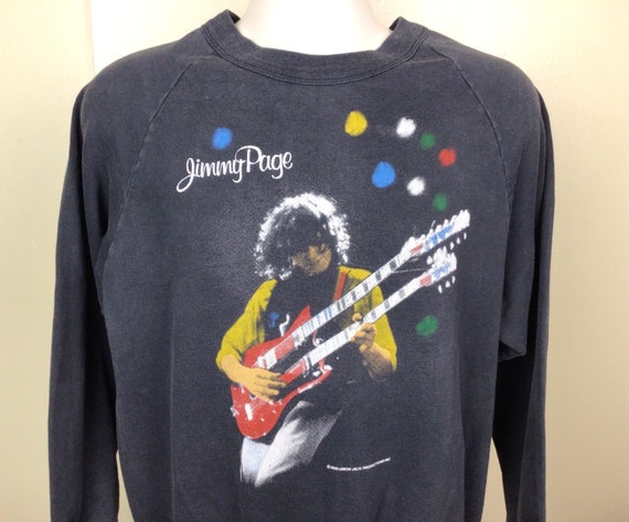 SBD！THE FIRM/ Edinburgh 1985/ Jimmy Page Vtg 1985 Jimmy Page the Firm Raglan Crewneck Concert