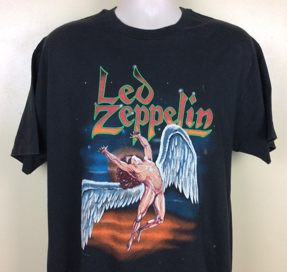 Vtg 1990 Led Zeppelin T-shirt Black L/XL 90s Swan Song Vtg 1990 Led Zeppelin T-shirt Black L/XL 90s Swan Song