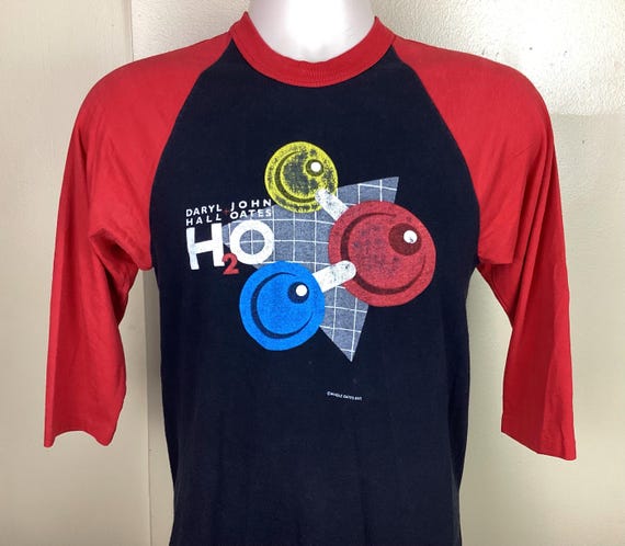 Vtg 1983 Daryl Hall & John Oates H2O Concert T-shirt Black S/M 80s 
