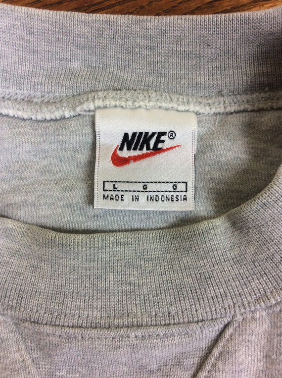 Vtg 90s Nike Swoosh Logo Sweatshirt Heather Gray … - image 6