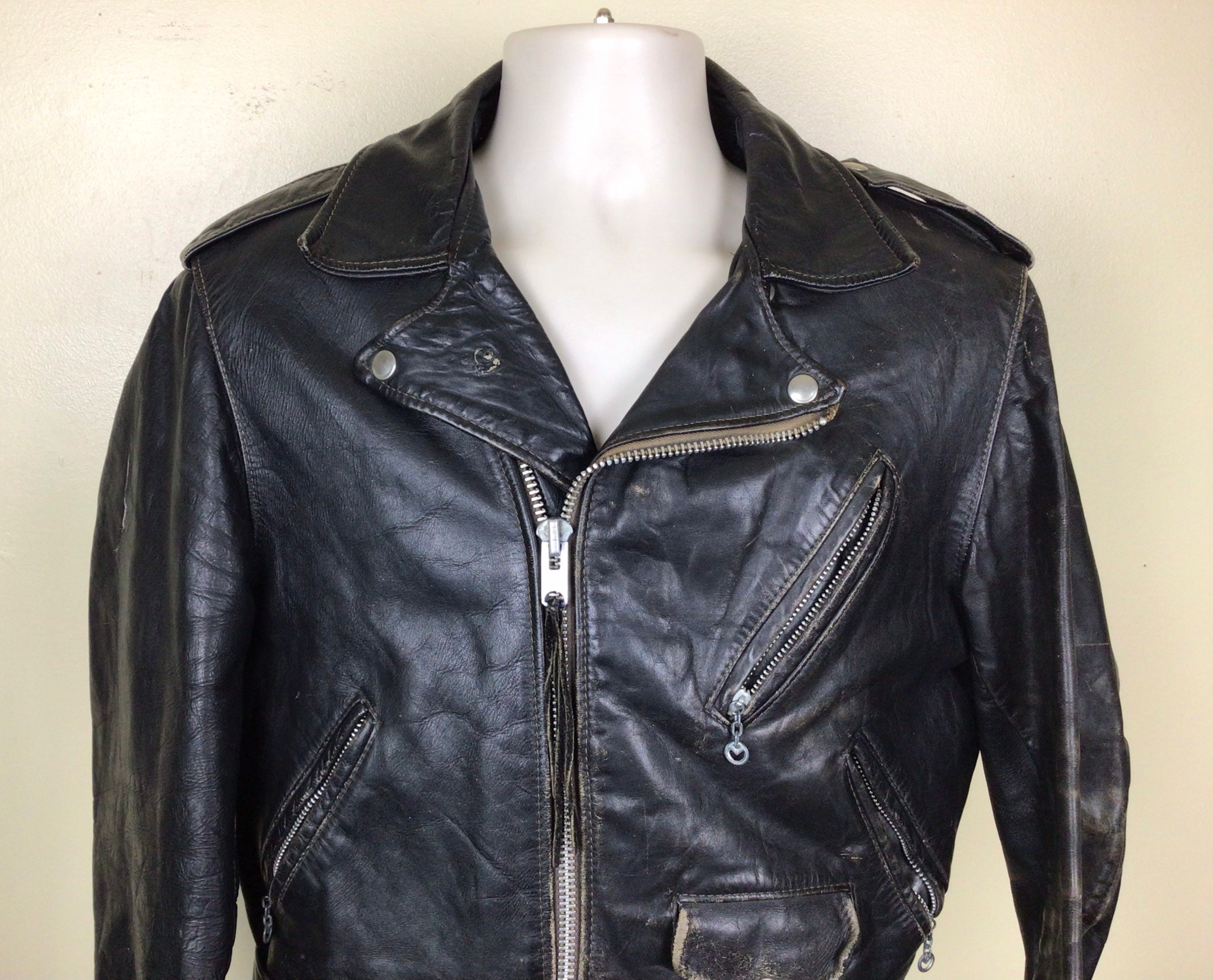 Vtg 70s 80s Schott Perfecto Leather Motorcycle Jacket Black Vtg 70s 80s Schott Perfecto Leather Motorcycle Jacket Black