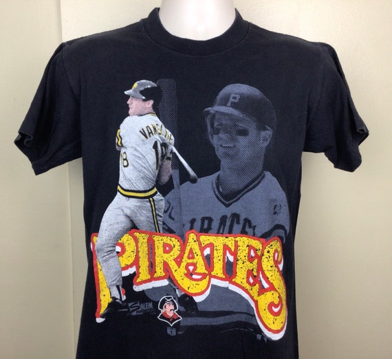 Vtg 1990 Andy Van Slyke Pittsburgh Pirates T-shirt Black M 90s