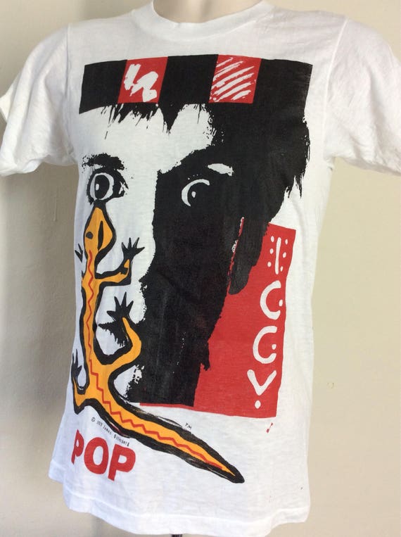 Vtg 1979 Iggy Pop T-Shirt White S 70s New Values Punk… - Gem