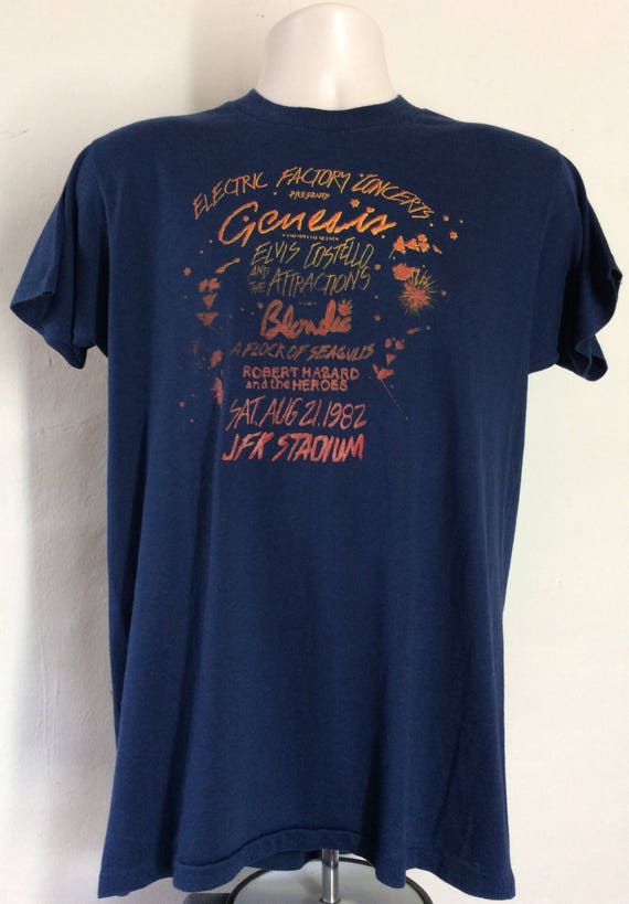 Vtg 1982 Genesis Elvis Costello Blondie Concert T-