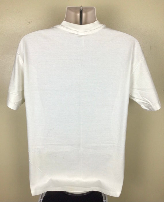 Vtg Early 90s Fractal Art Print T-Shirt White L M… - image 3