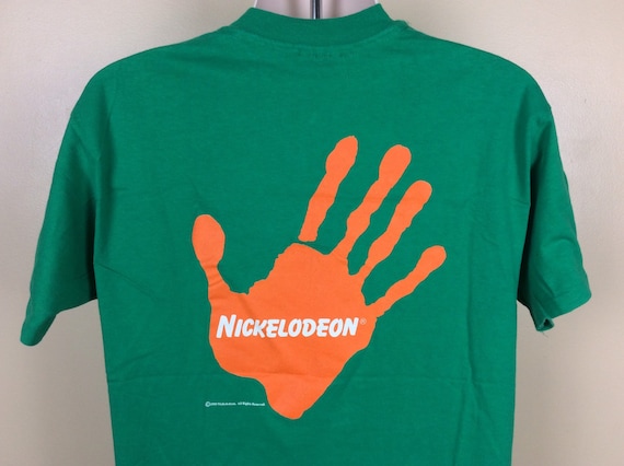 Vtg 1993 Nickelodeon Studios T-Shirt Green L/XL 9… - image 2