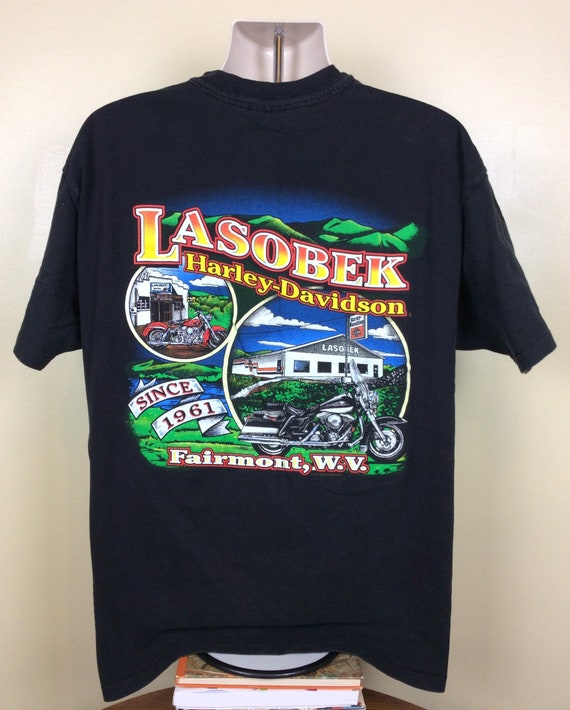 Vtg 1993 Harley Davidson Road Runner T-Shirt Blac… - image 4