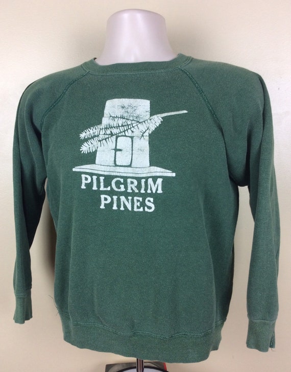 Vtg 70s Huskee Mills Pilgrim Pines Raglan Sweatsh… - image 4