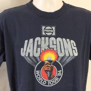 Vtg 1984 Jacksons Concert T-shirt Black L/XL 80s Michael Jackson