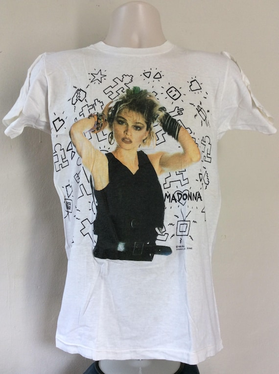 ヴィンテージ 1985 マドンナ Tシャツ ホワイト S/M 80年代 ヴィンテージ 1985 マドンナ Tシャツ ホワイト S/M 80年代