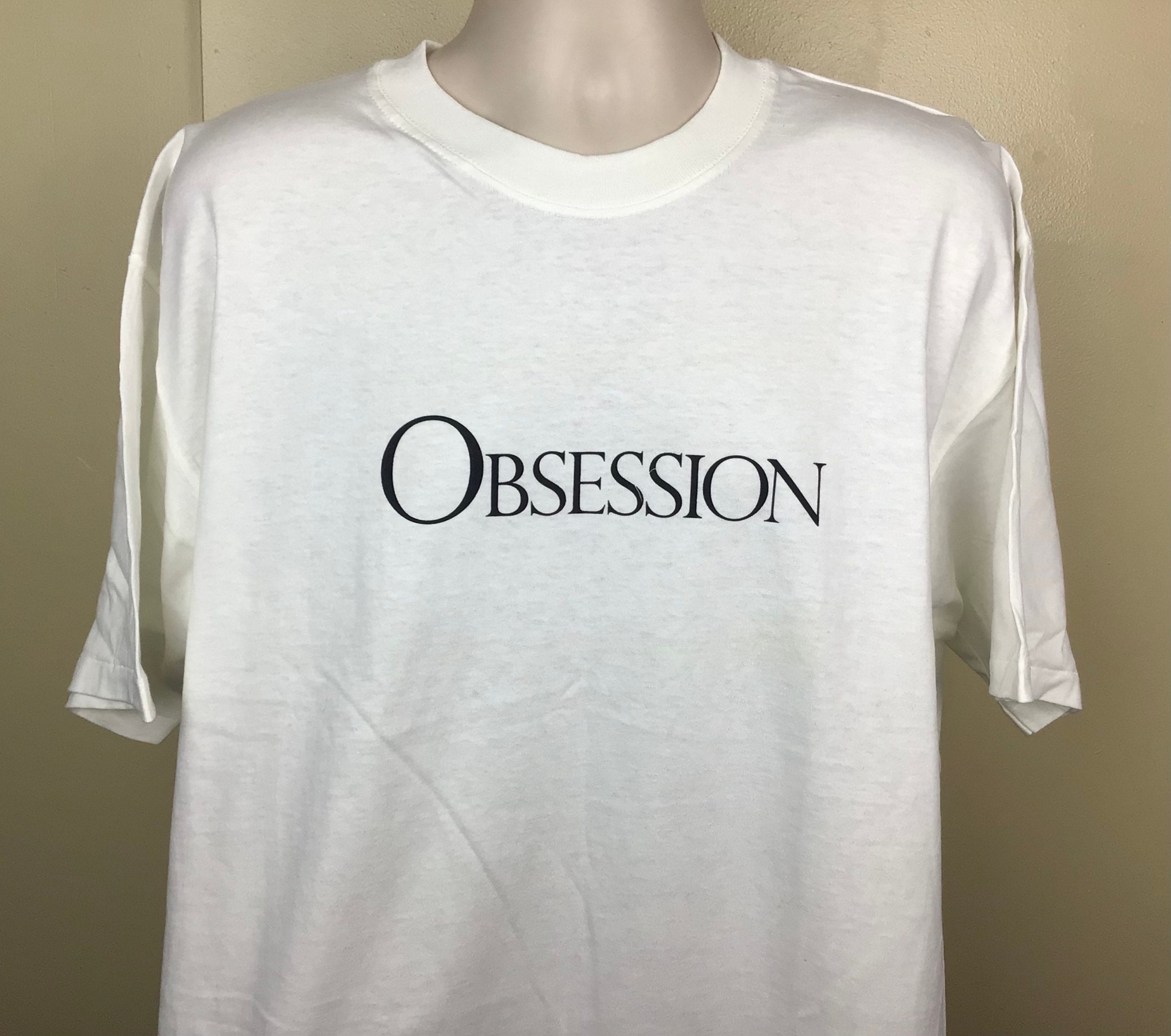 Vtg 90s Calvin Klein Obsession T-shirt White XL Single Vtg 90s Calvin Klein Obsession T-shirt White XL Single
