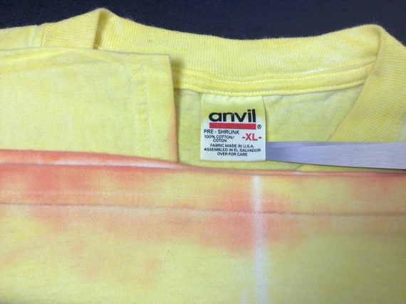 Vtg 90s Anvil Tie Dye T-Shirt Yellow Orange XL Bl… - image 4
