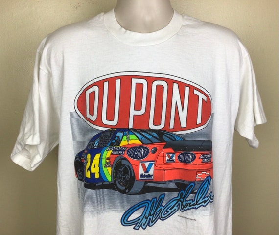Vtg 1995 Jeff Gordon Dupont NASCAR T-shirt White XL 90s Auto