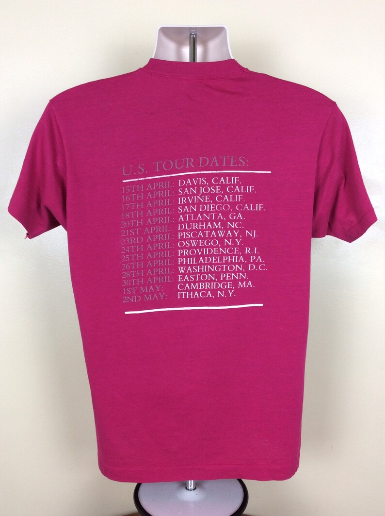 Vtg 1987 Elvis Costello Nick Lowe Concert T-Shirt Pink ML 80s Tour