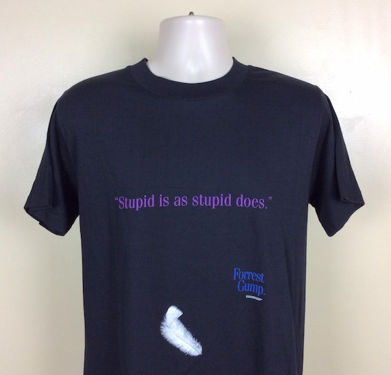 Vtg 90s Forrest Gump Stupid Is As Stupid Does T-S… - image 1