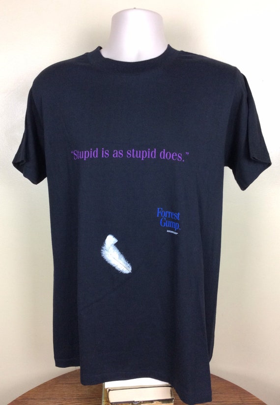Vtg 90s Forrest Gump Stupid Is As Stupid Does T-S… - image 4