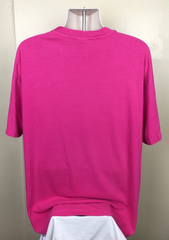 Vtg Early 90s Hanes Plain Pink T-Shirt XXL Blank … - image 3