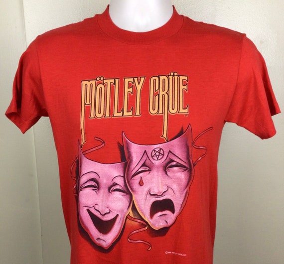 Vtg 1985 Motley Crue Theatre of Pain Concert T-shirt Red S 80s
