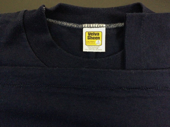 Vtg 70s 80s Jamestown T-shirt Navy Blue S Velva Sheen NY Single