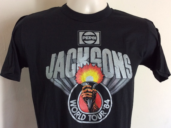Vtg 1984 Jacksons Concert T-shirt Black XS/S 80s Michael Jackson