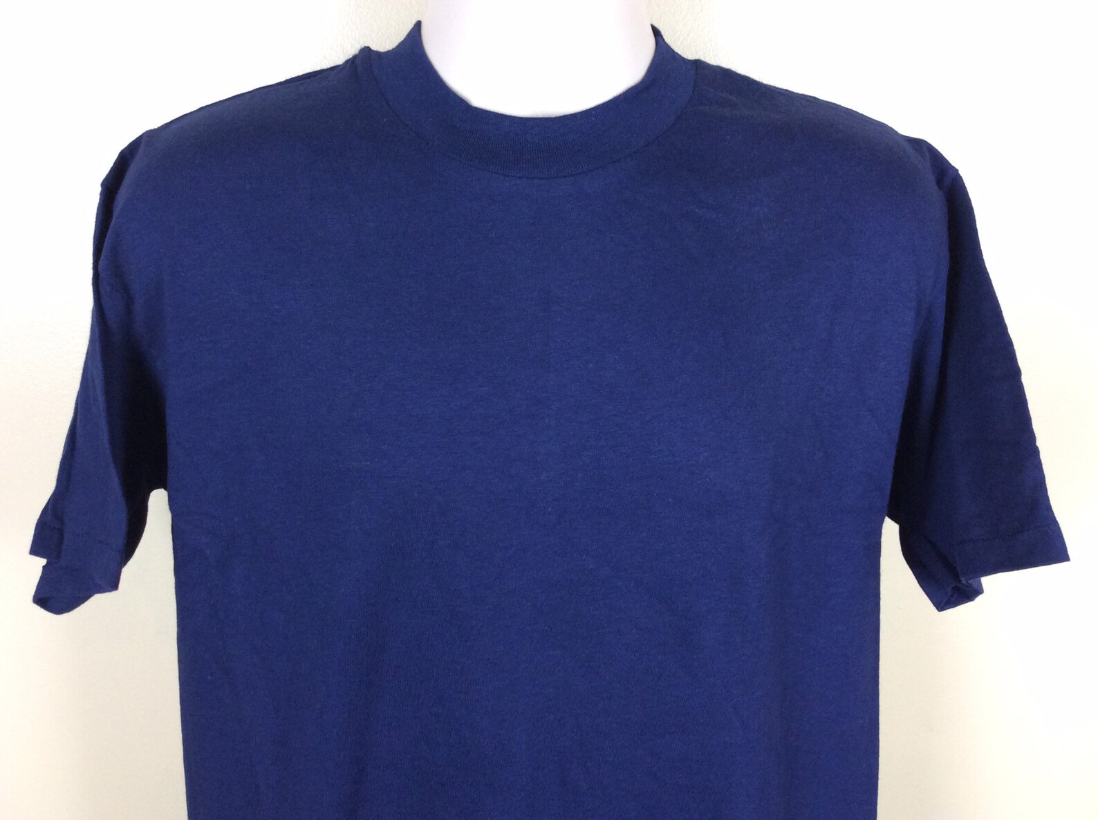 Vtg 80s Hanes Plain Navy Blue T-Shirt L Blank Beefy 100% | Etsy