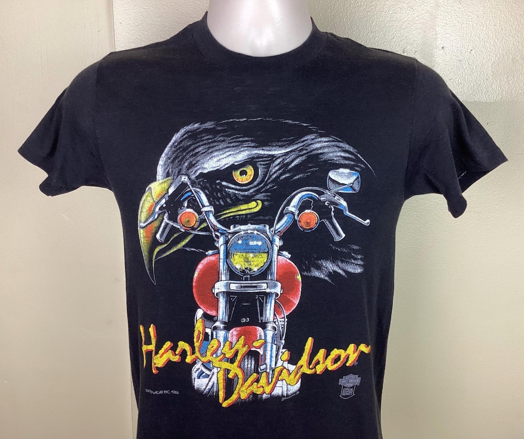 Vtg 1986 Harley Davidson T-shirt Black S 80s Single Stitch Funwear