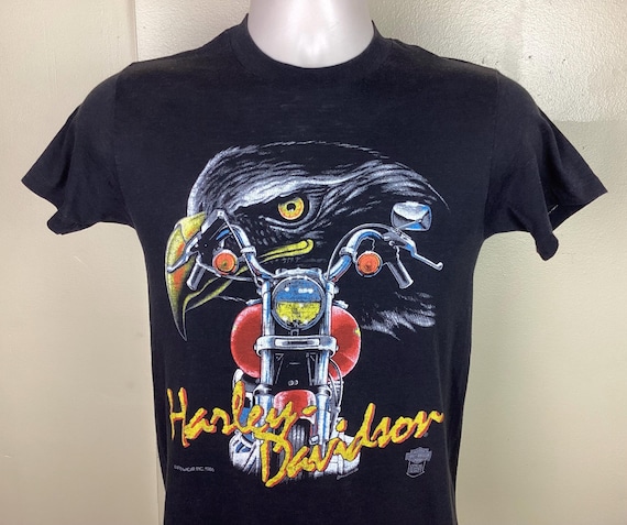 Vtg 1986 Harley Davidson T-shirt Black S 80s Single Stitch Funwear
