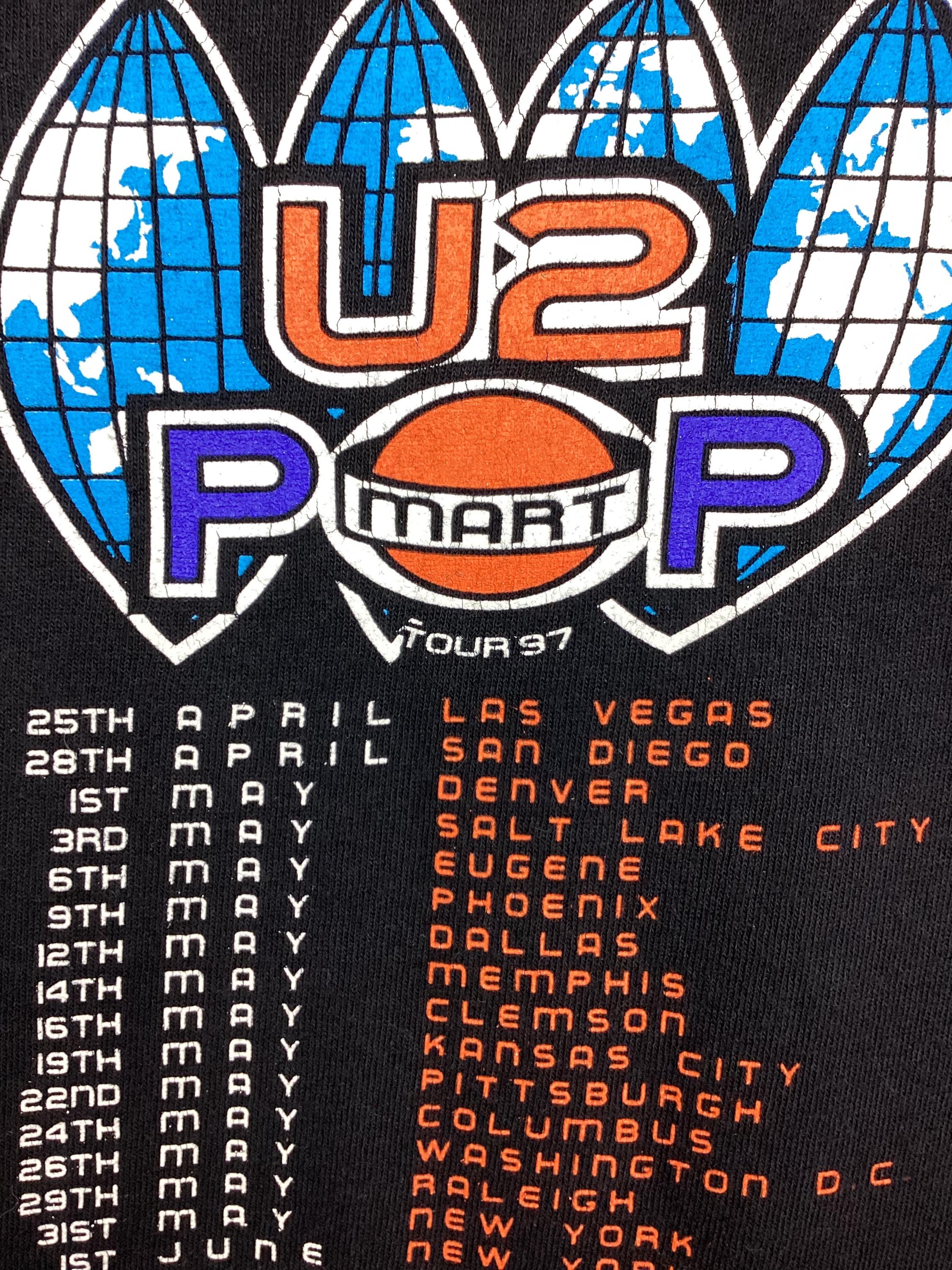 Vtg 1997 U2 Pop Mart Concert T-shirt Black XL 90s Rock Band - Etsy