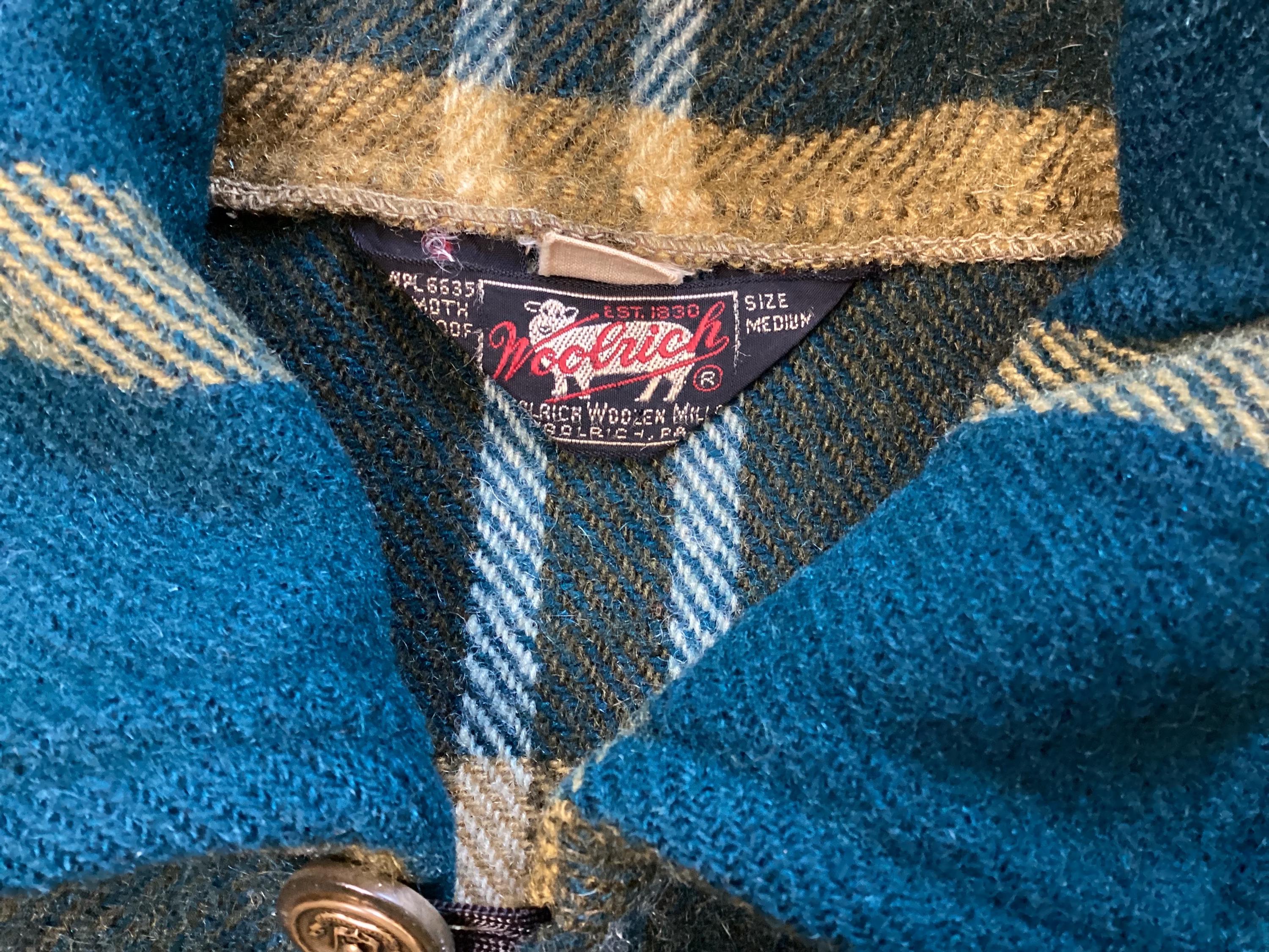 Vintage 50s 60s Woolrich Pullover Wool Flannel Hunting Jacket Blue