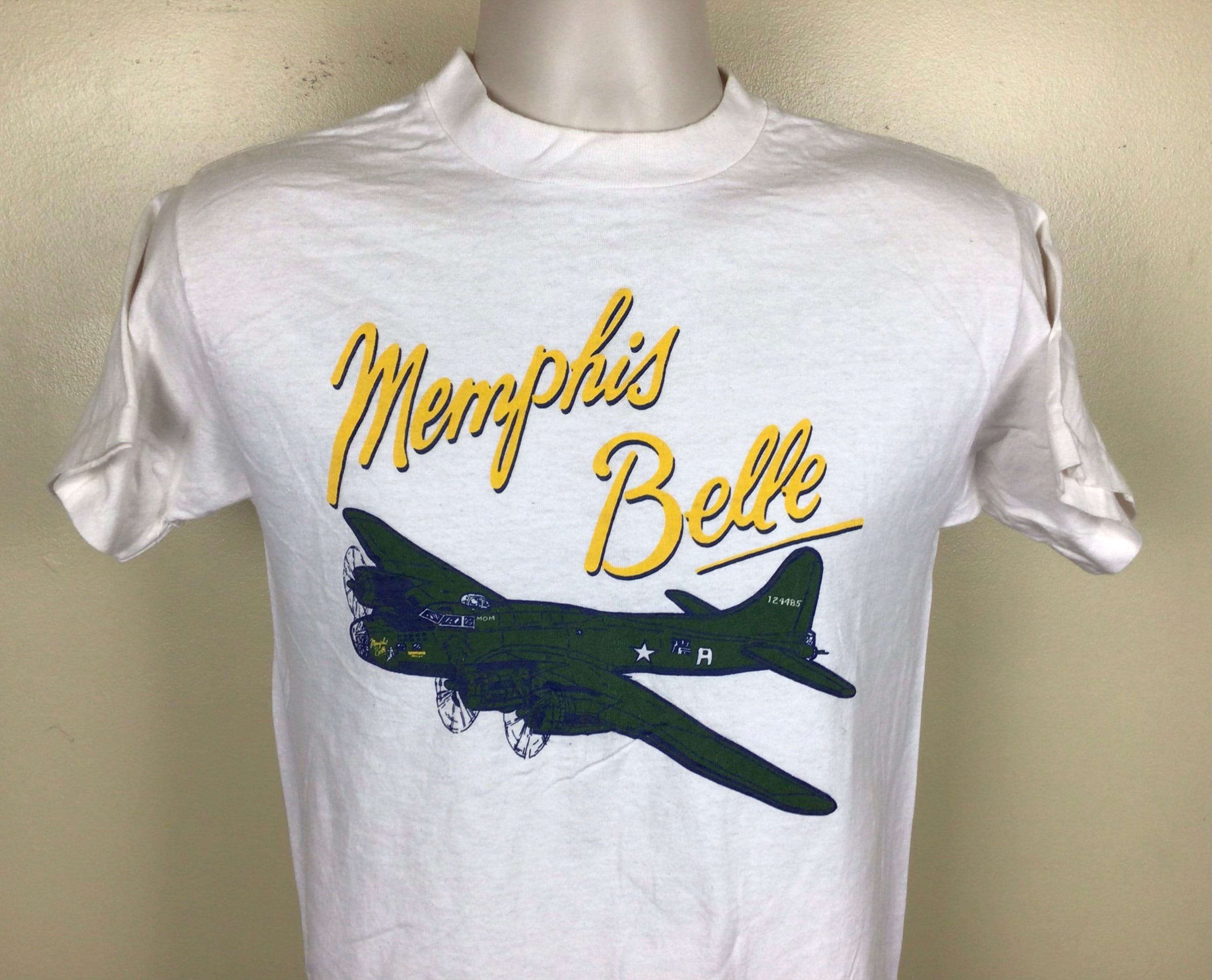 Vtg 80s 90s Memphis Belle T-shirt White S World War II Bomber 