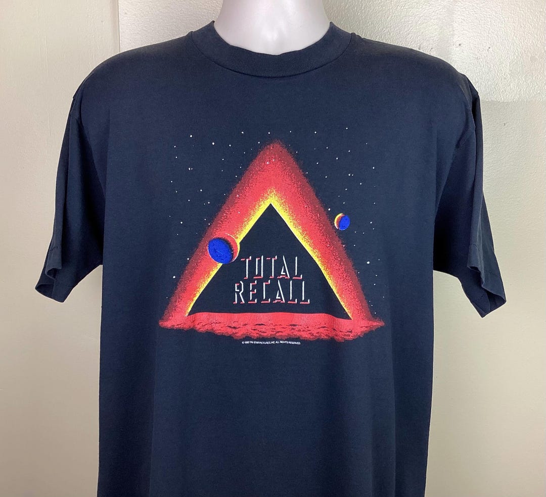 Vtg 1990 Total Recall T-shirt Black XL 90s Arnold Schwarzenegger