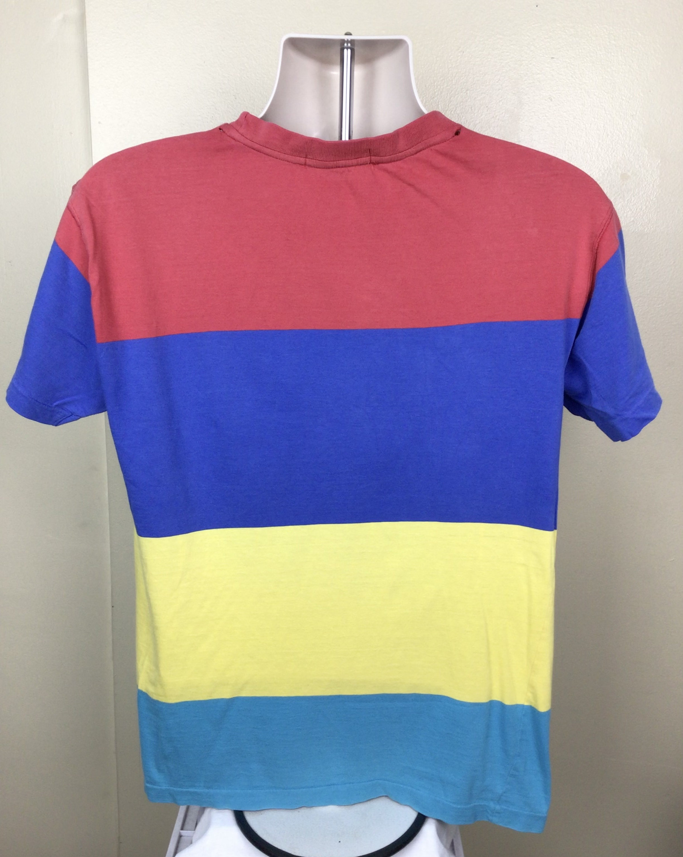 Vtg 80s 90s Polo Ralph Lauren Color Block Pocket T-shirt Red Blue