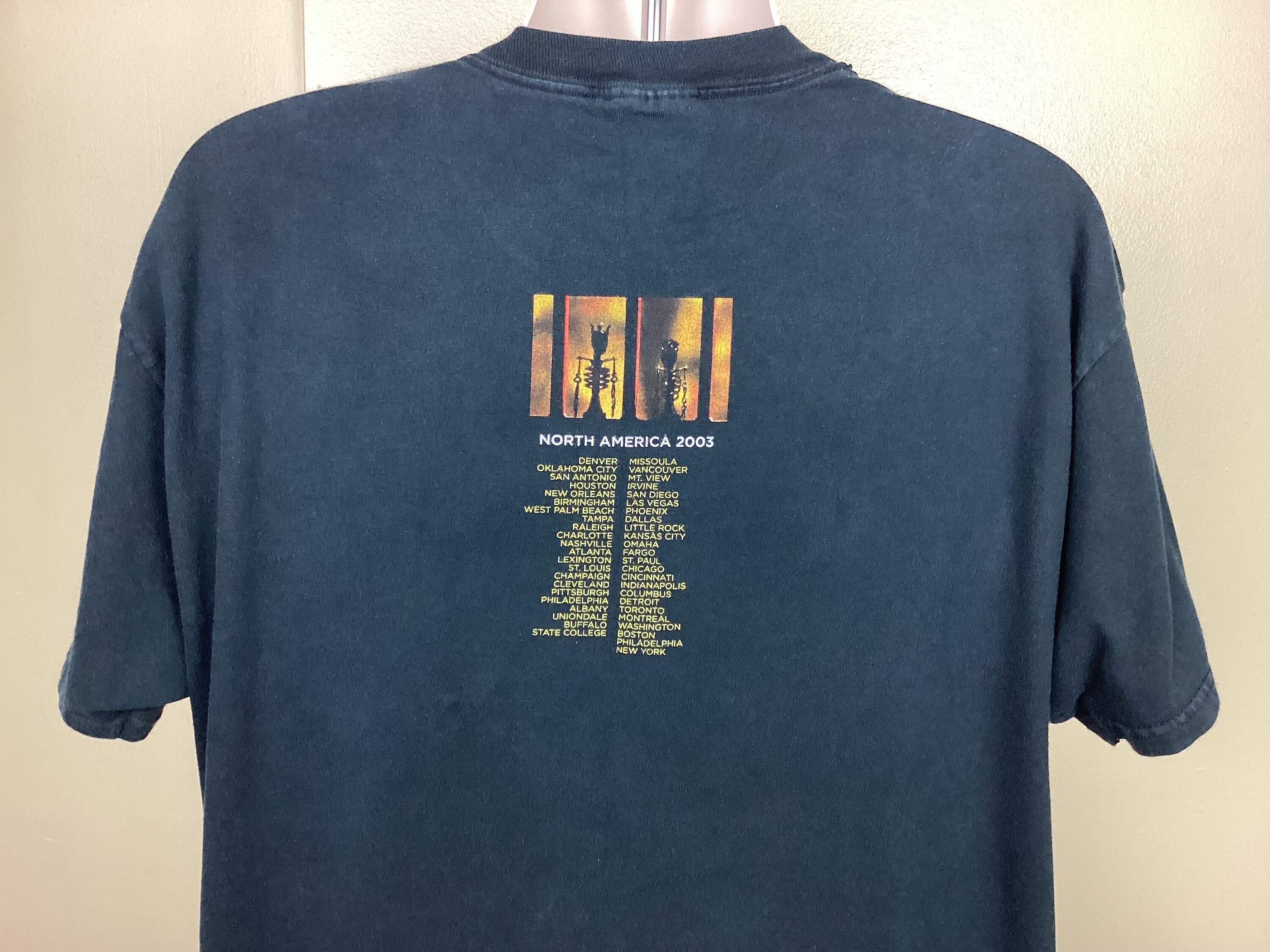 Vtg 2003 Pearl Jam Riot Act Concert T-shirt Black XL Y2K