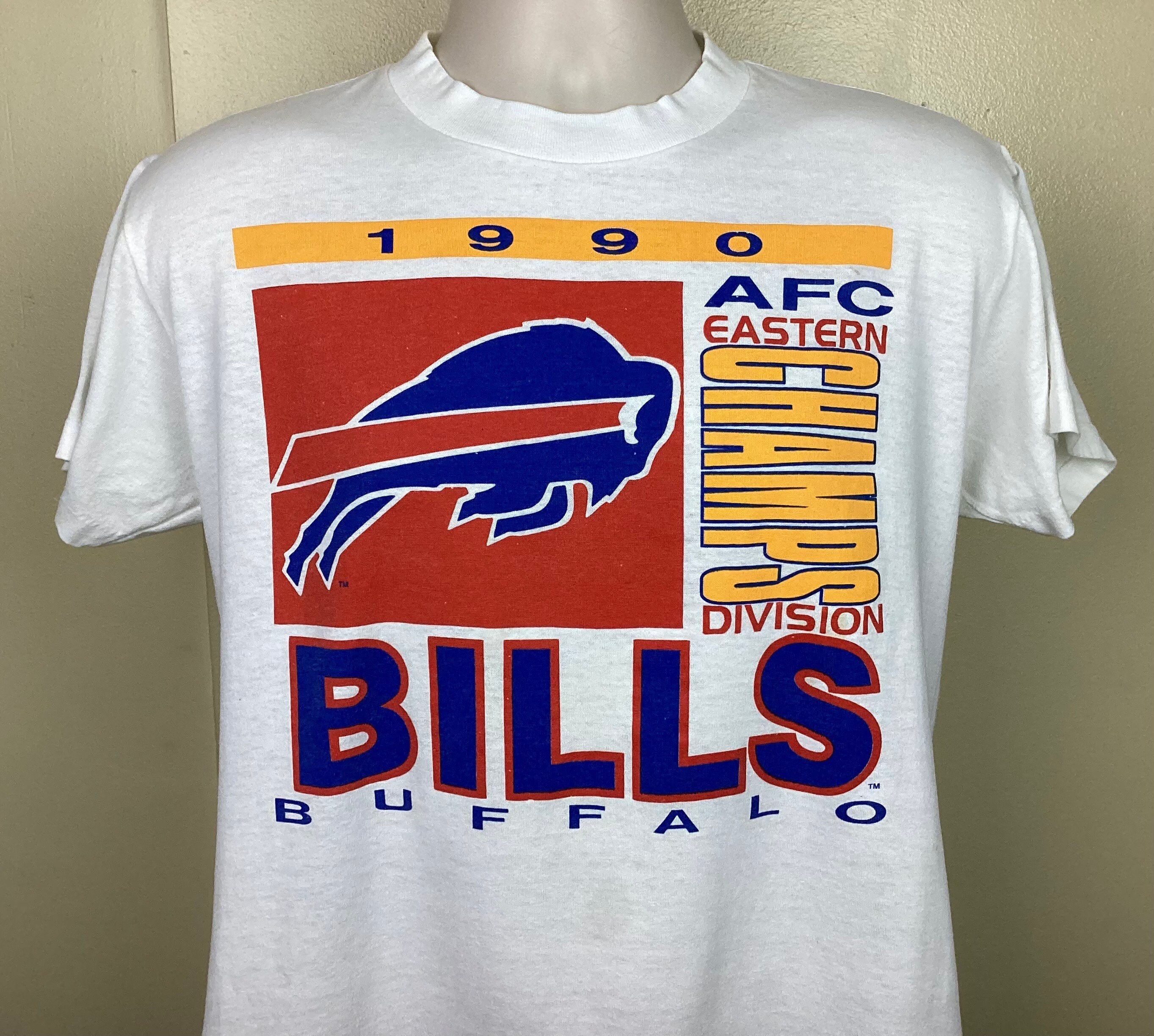 Vtg 1990 Buffalo Bills AFC East Champions T-shirt White M 90s